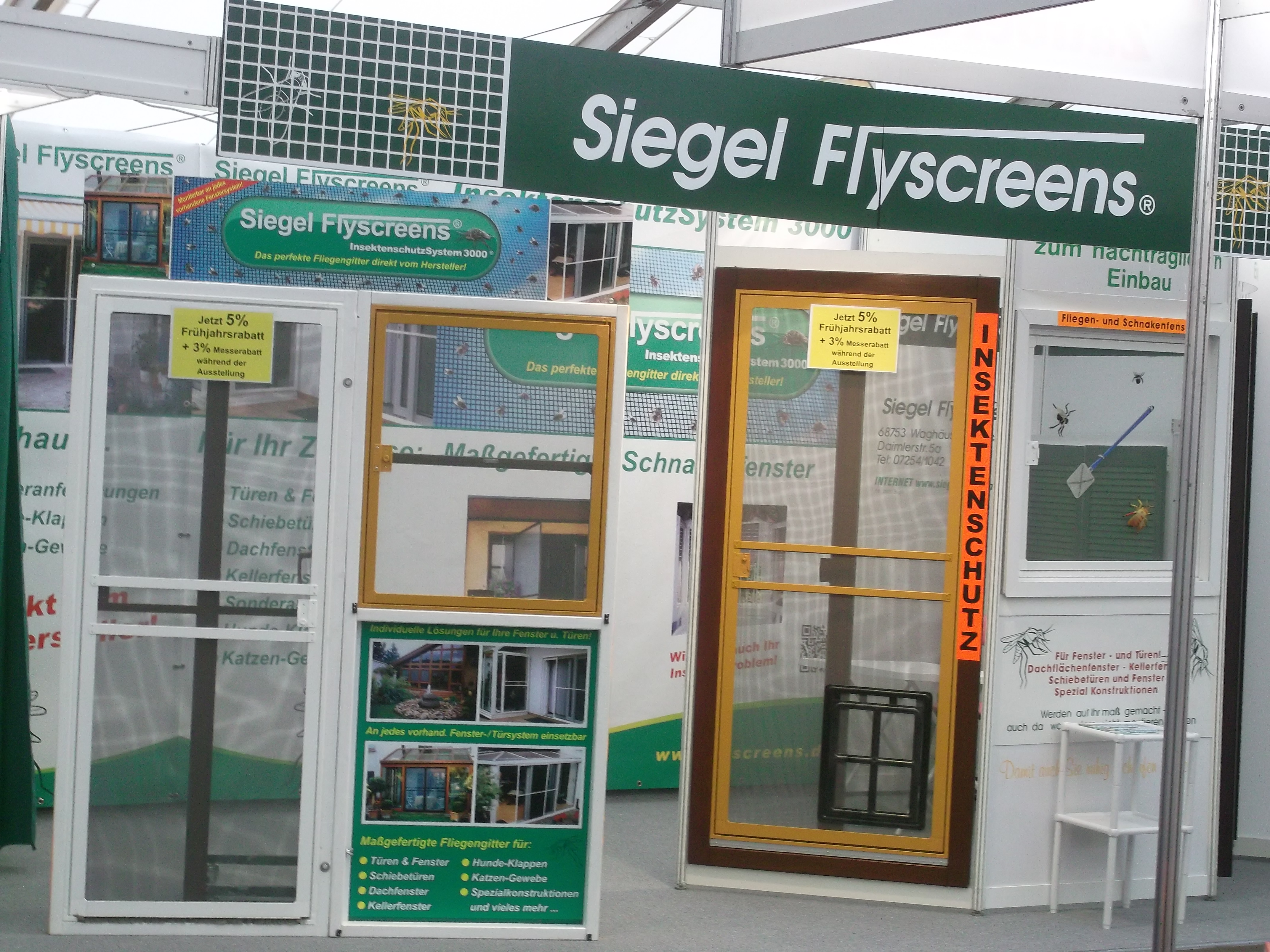 Siegel Flyscreens - Siegel Insektenschutzsystem3000 Ausstellungsstand !